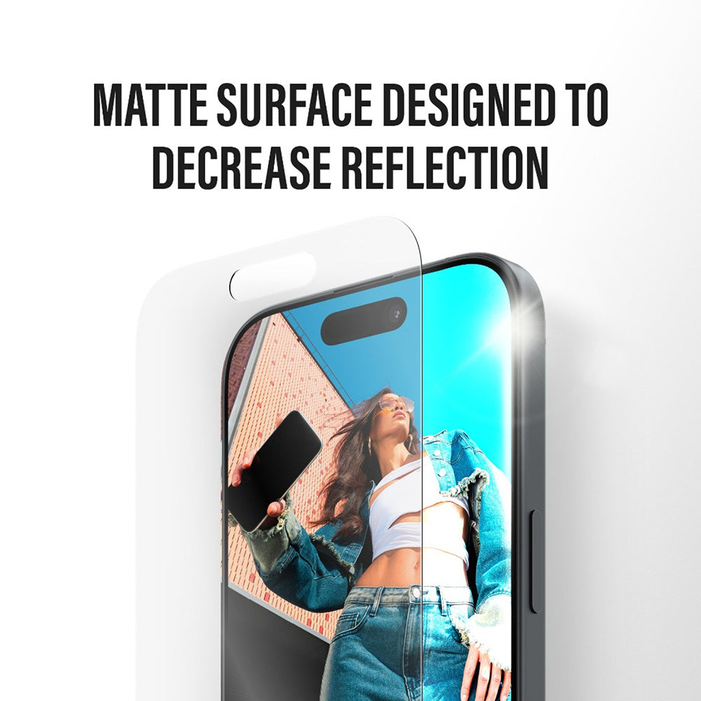 Matte PanzerGlass Armor EasyAligner Screen Protector for Apple iPhone 17 Pro, Tempered Glass, Full Glue