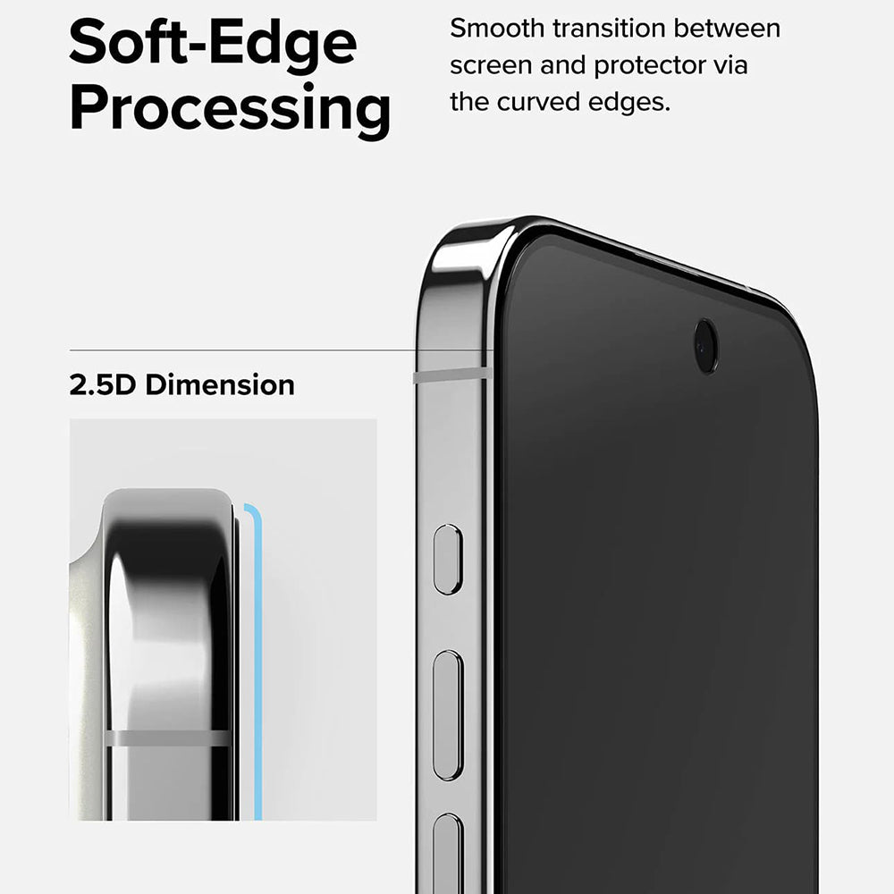 Privacy Screen Protector Ringke for Apple iPhone 15 Pro, Tempered Glass, Full Glue