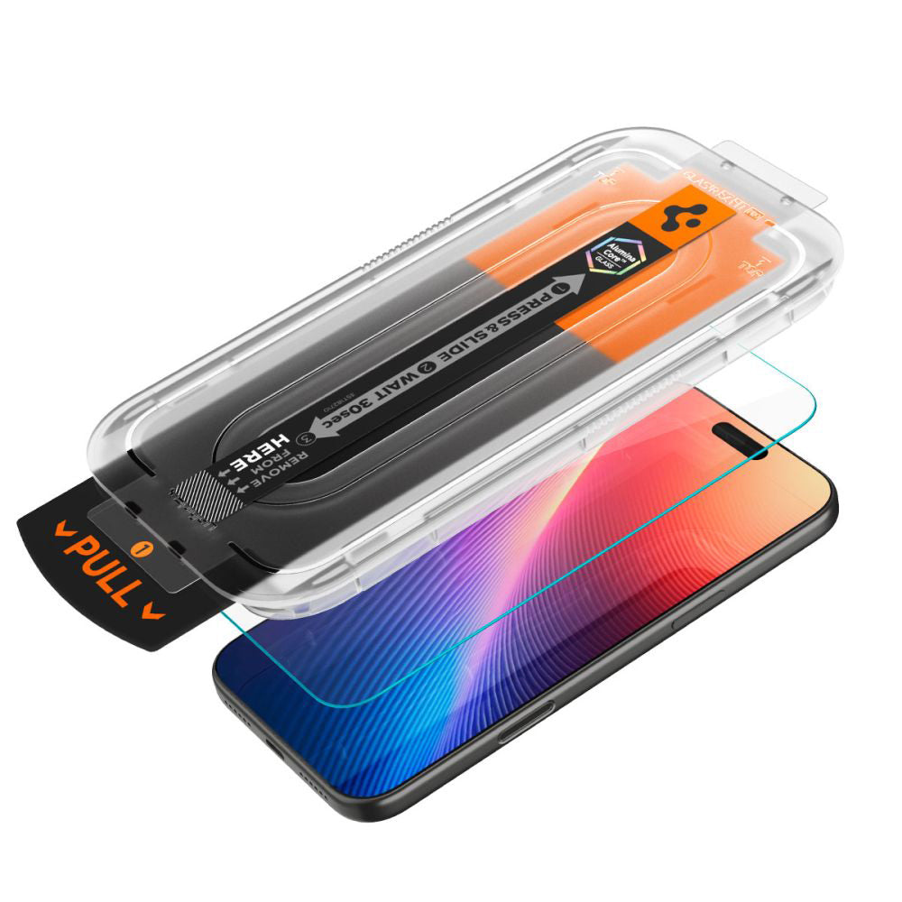 Spigen GlastR EZ FIT Pro Privacy Screen Protector for Apple iPhone 17 Pro Max / 16 Pro Max, Tempered Glass, Full Glue AGL10096