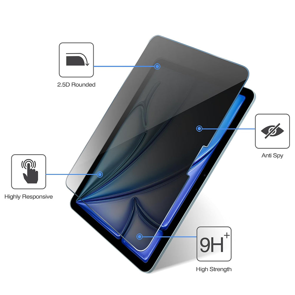 Privacy Screen Protector Techsuit ArmorGlass CrystalHD for Apple iPad Pro 11 (2024), Tempered Glass, Full Glue, Set of 2 pieces