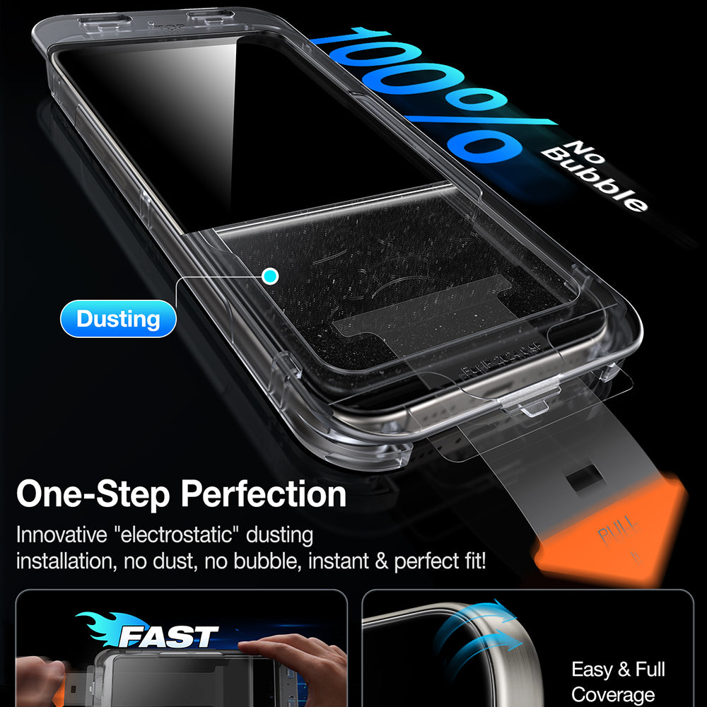 Torras GlassGo Install Master Privacy Screen Protector for Apple iPhone 17 Air, Tempered Glass, Full Glue
