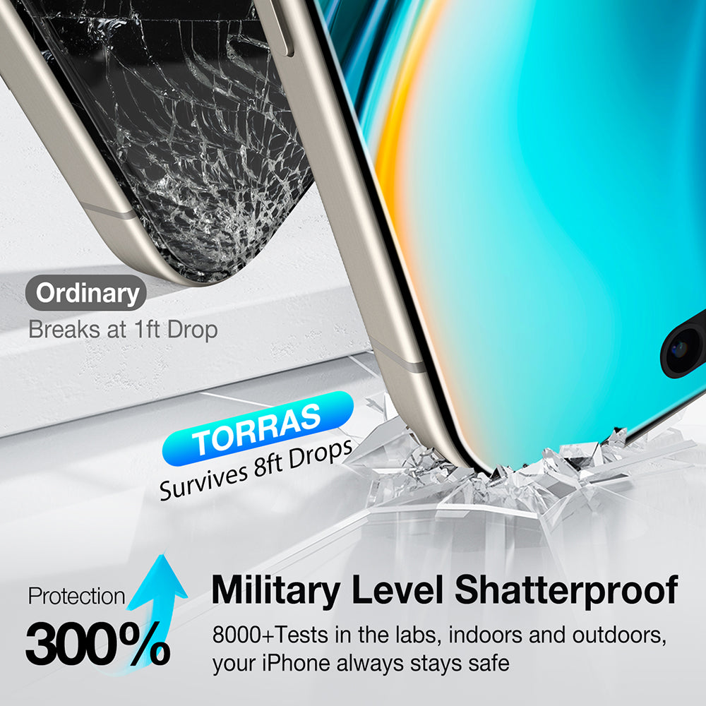 Torras GlassGo Install Master Privacy Screen Protector for Apple iPhone 17 Pro, Tempered Glass, Full Glue