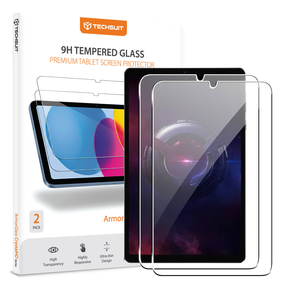 Techsuit ArmorGlass CrystalHD Screen Protector for Lenovo Legion Y700 (2025), Tempered Glass, Full Glue, Set of 2 Pieces