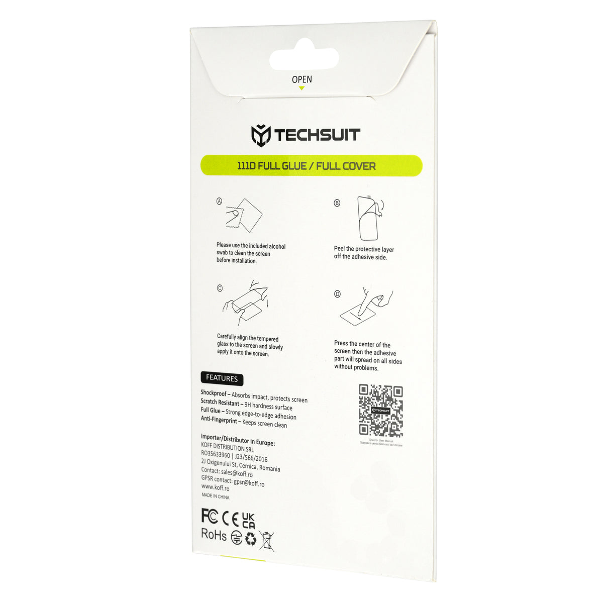 Techsuit Screen Protector Film for Xiaomi Redmi 17 5G / 17 4G, Tempered Glass, Full Glue, 111D, Black