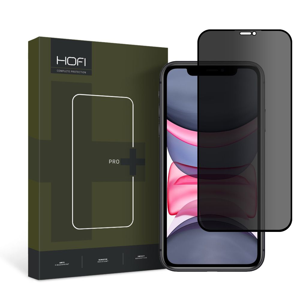Privacy Screen Protector HOFI PRO+ for Apple iPhone 11 / XR, Tempered Glass, Full Glue