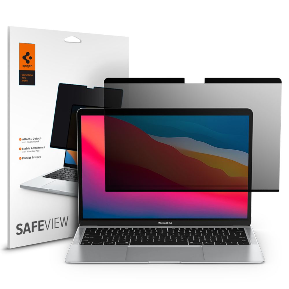 Spigen Safe View Magnetic Privacy Protection Film for Apple MacBook Air 13inch (2026) / (2025) / (2024) / (2022), Plastic AFL06253