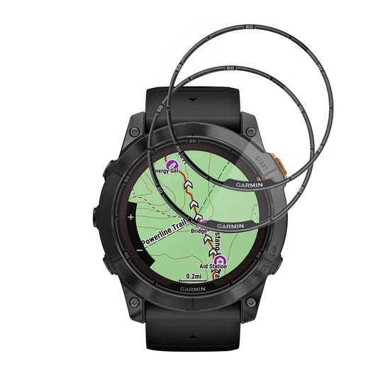 Techsuit Nano Flex Protection Film for Garmin Fenix 7X Pro Solar, Set of 2 pieces, Plastic, Black