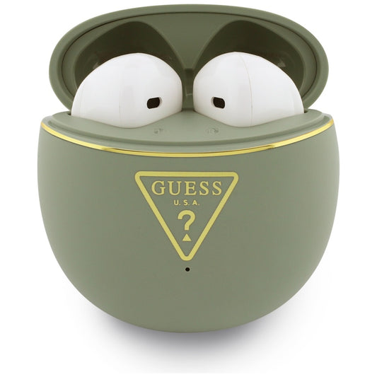 Handsfree Bluetooth Guess Script Print, TWS, Khaki