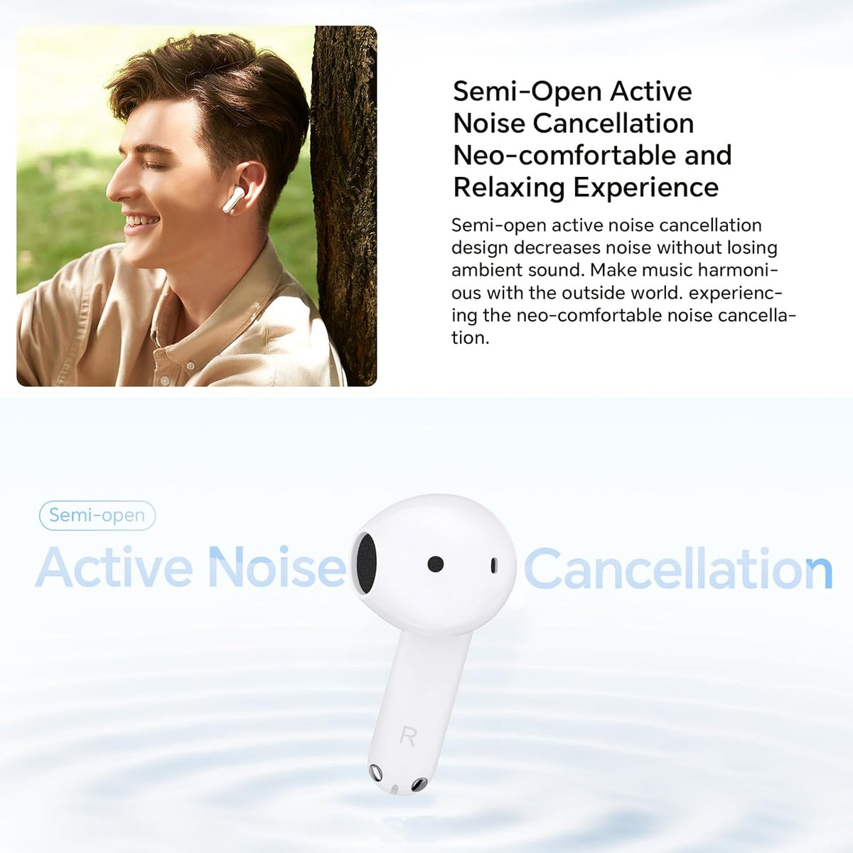 Handsfree Bluetooth Honor Choice X7e, TWS, ANC, White 5504ABHF