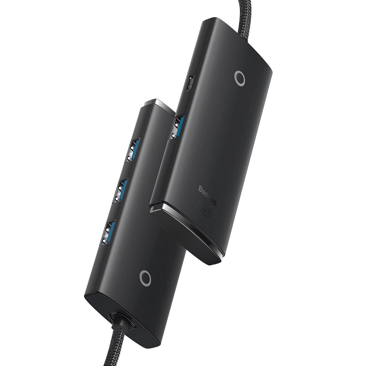 Baseus Lite USB-C Hub, 4 x USB-A 3.0 - 1 x USB-C, 0.25m, Black WKQX030301