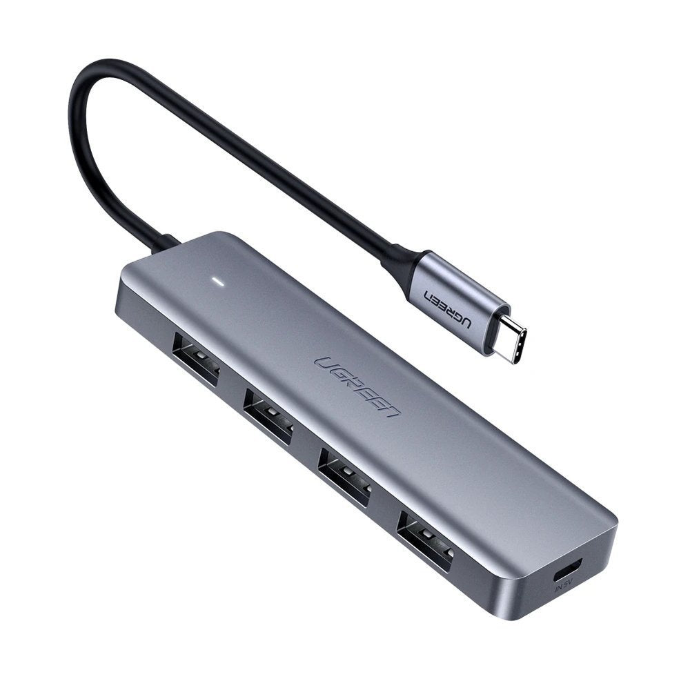 UGREEN CM219 USB-C Hub, 4 x USB-A 3.0 - 1 x USB-C, Gray
