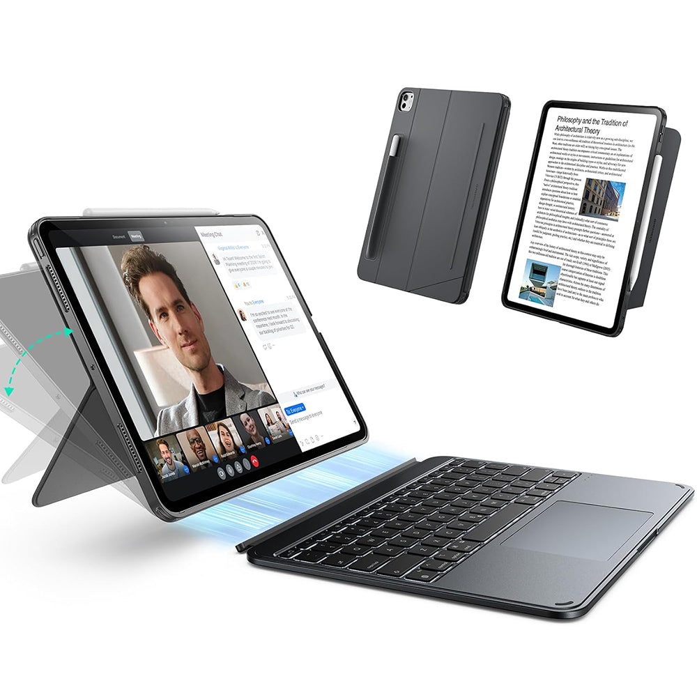 Keyboard Case for Apple iPad Air 11 (2026) / iPad Air 11 (2025) / Air 11 (2024) / Air (2022) / Air (2020), ESR, Shift, Gray