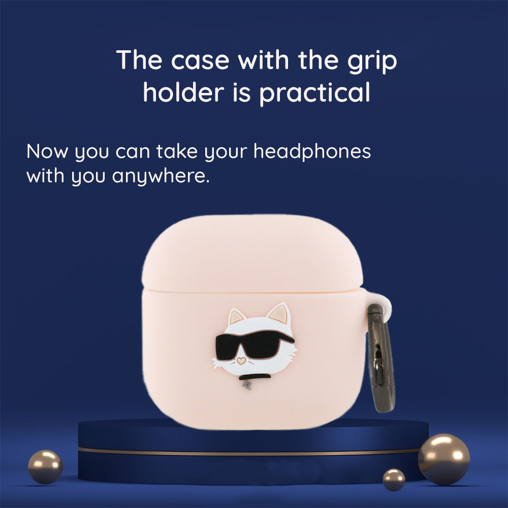 Karl Lagerfeld 3D Choupette's Head Case for Apple AirPods 4, Black