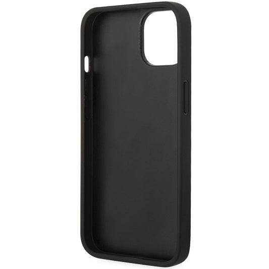 Case for Apple iPhone 14 Plus, Karl Lagerfeld, Saffiano Monogram Metal Logo, Black
