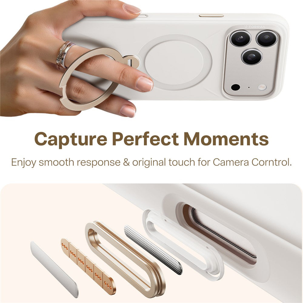 MagSafe Case for Apple iPhone 17 Pro, Torras, QPRO Silicone, White