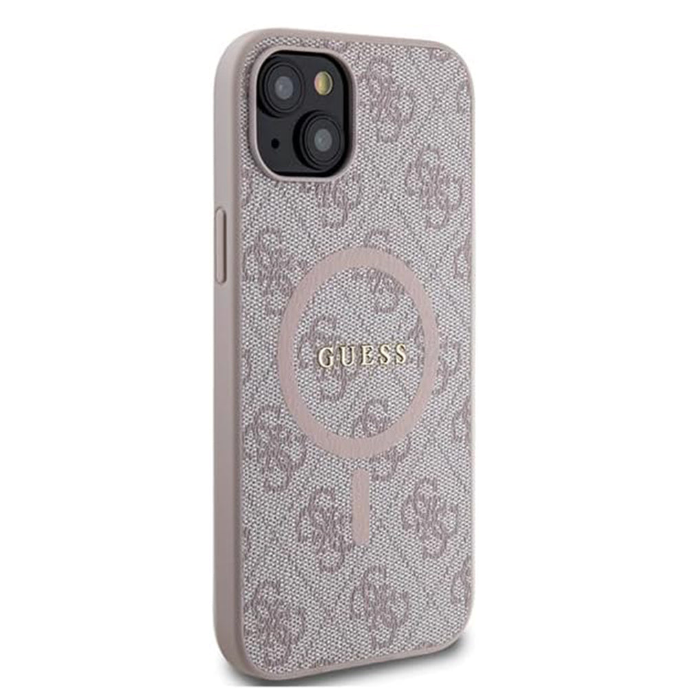MagSafe Case for Apple iPhone 15, Guess, 4G Collection, Pink