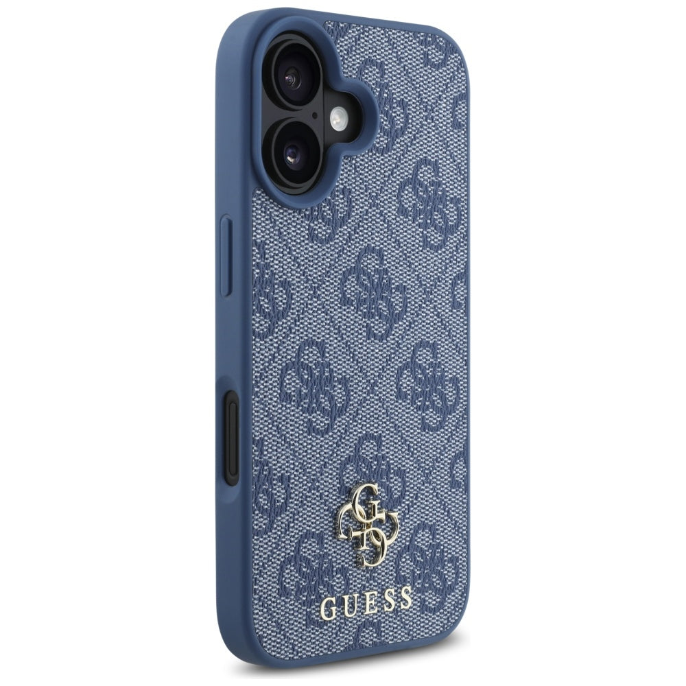 MagSafe Case for Apple iPhone 16, Guess, 4G Small and Classic Logo, Blue