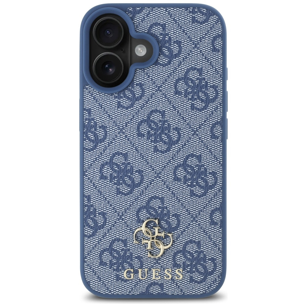 MagSafe Case for Apple iPhone 16, Guess, 4G Small and Classic Logo, Blue