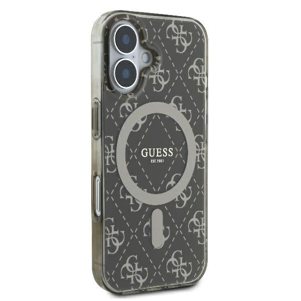 MagSafe Case for Apple iPhone 16, Guess, IML 4G Background, Brown