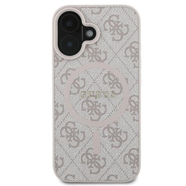 MagSafe Case for Apple iPhone 16 Plus, Guess, 4G Ring Classic Logo, Pink