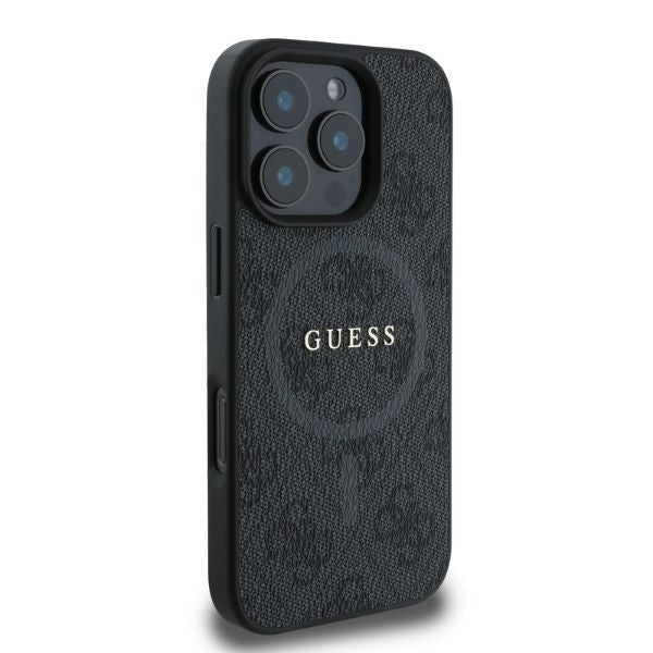 MagSafe Case for Apple iPhone 16 Pro Max, Guess, 4G Ring Classic Logo, Black