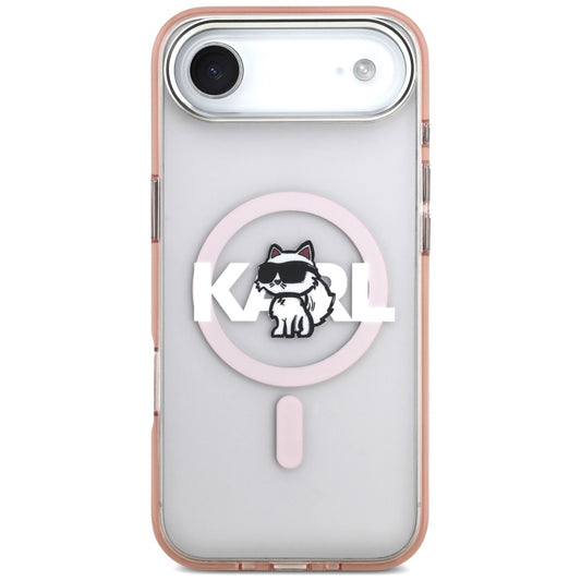 MagSafe Case for Apple iPhone 17 Air, Karl Lagerfeld, IML Sketch Logo Choupette, Pink
