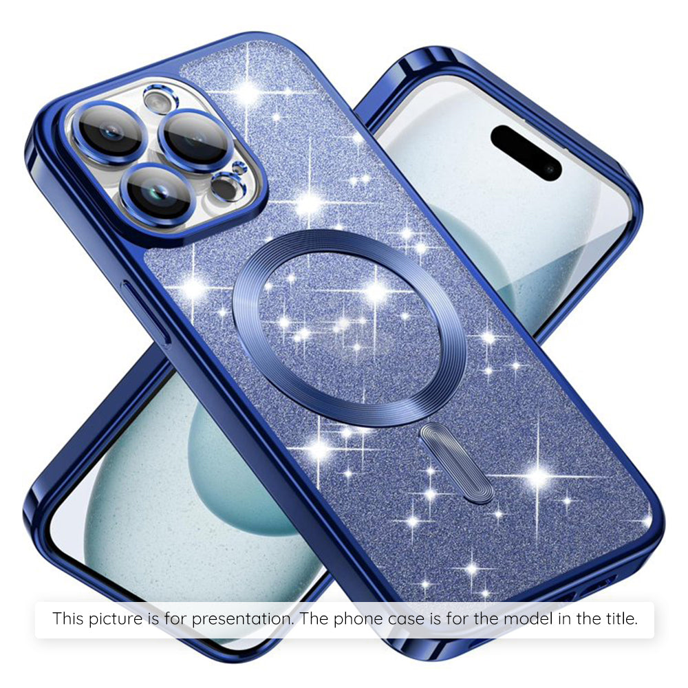 MagSafe Case for Apple iPhone 17 Air, Techsuit, Luxury Glitter, Dark Blue