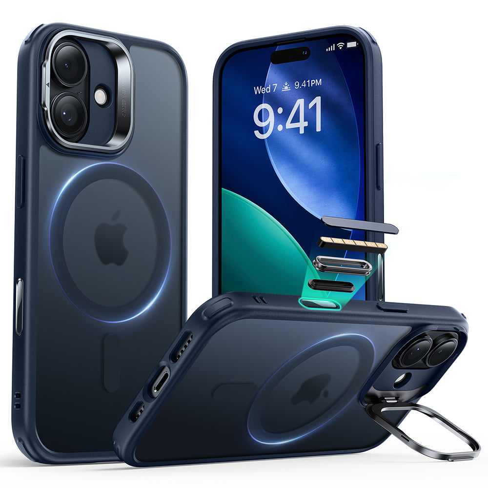 MagSafe Case for Apple iPhone 17, ESR, Classic Hybrid Kickstand, Satin Blue