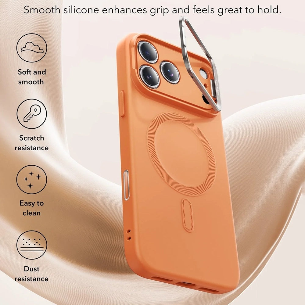 MagSafe Case for Apple iPhone 17 Pro, ESR, Cloud Soft Kickstand, Orange