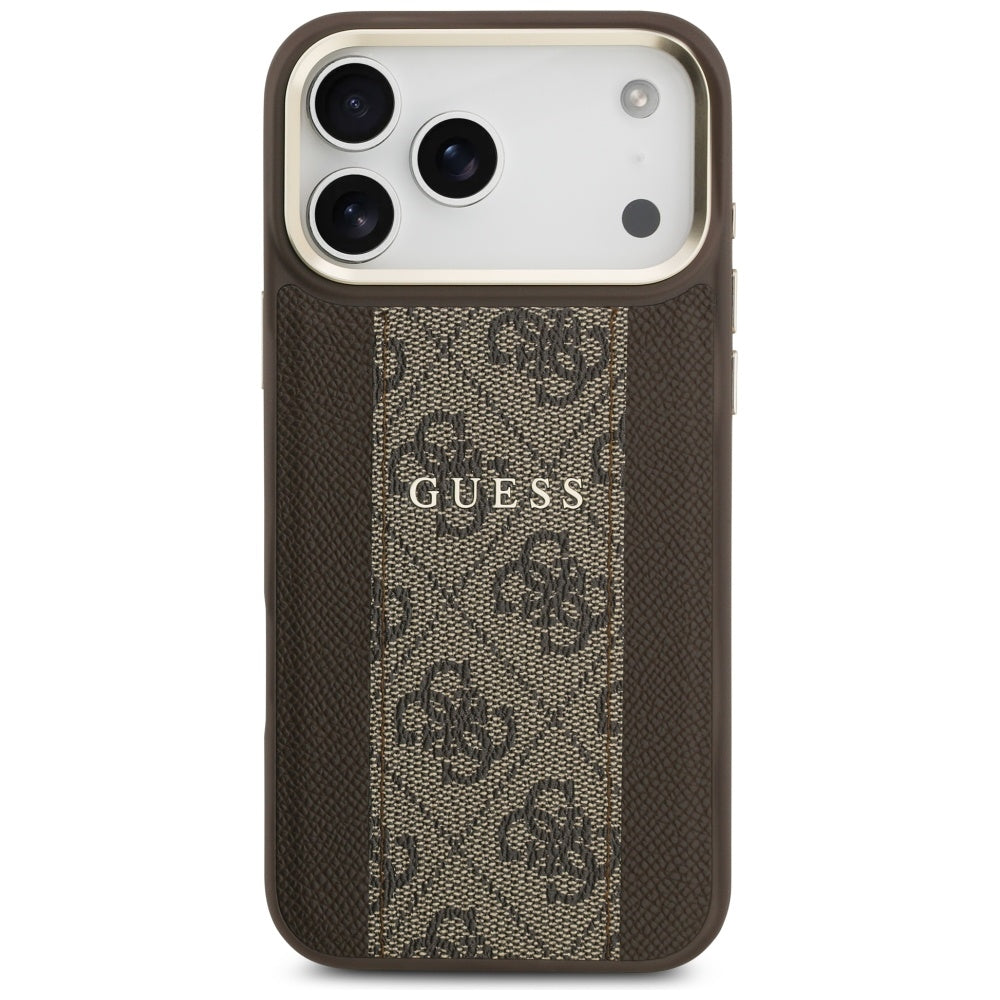 MagSafe Case for Apple iPhone 17 Pro, Guess, 4G Stripe, Brown