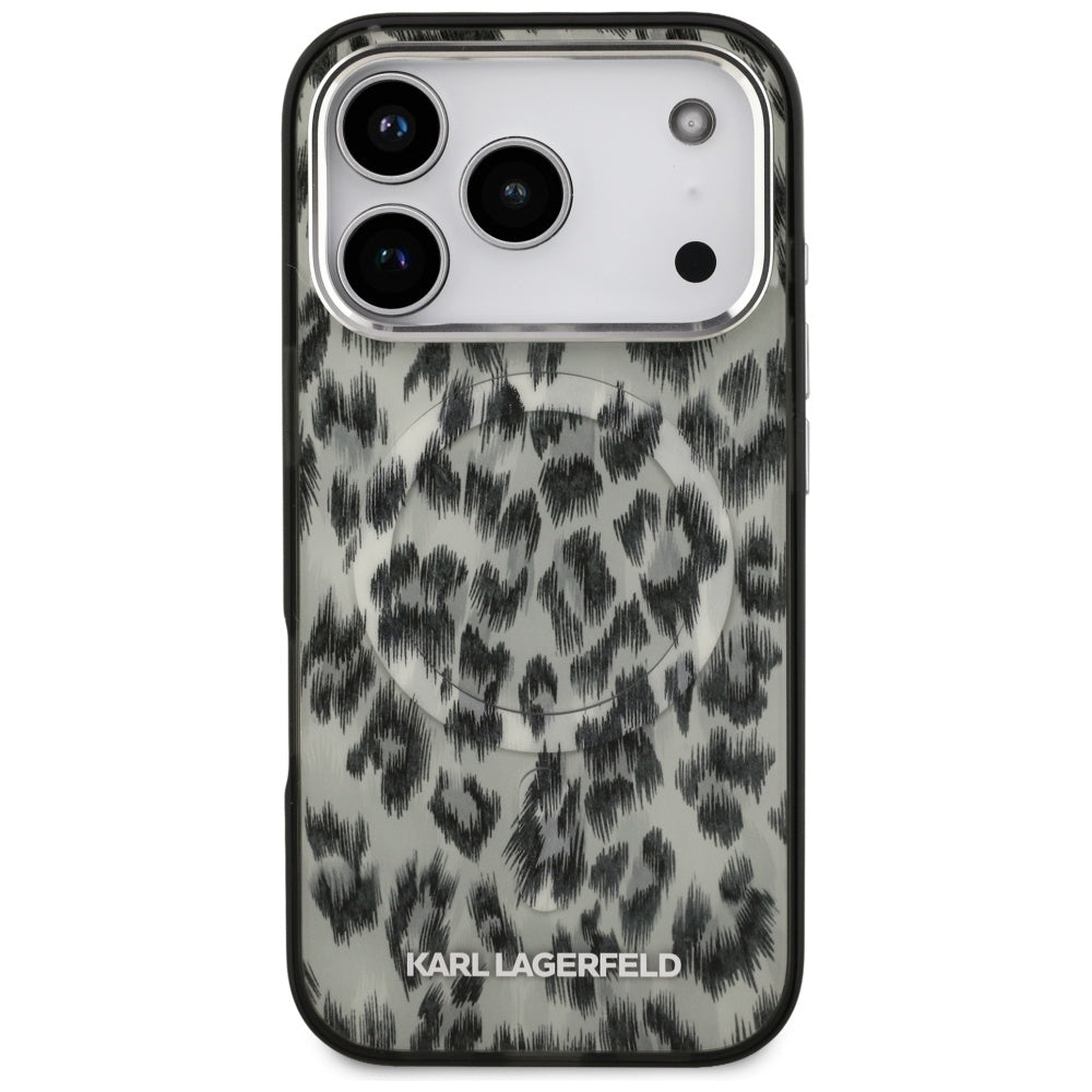 MagSafe Case for Apple iPhone 17 Pro, Karl Lagerfeld, IML Leopard Pattern, Brown