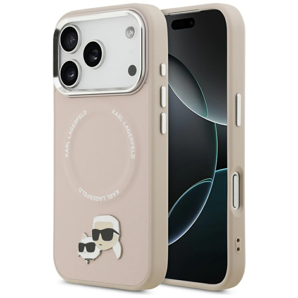 MagSafe Case for Apple iPhone 17 Pro, Karl Lagerfeld, Karl & Choupette Pins, Pink