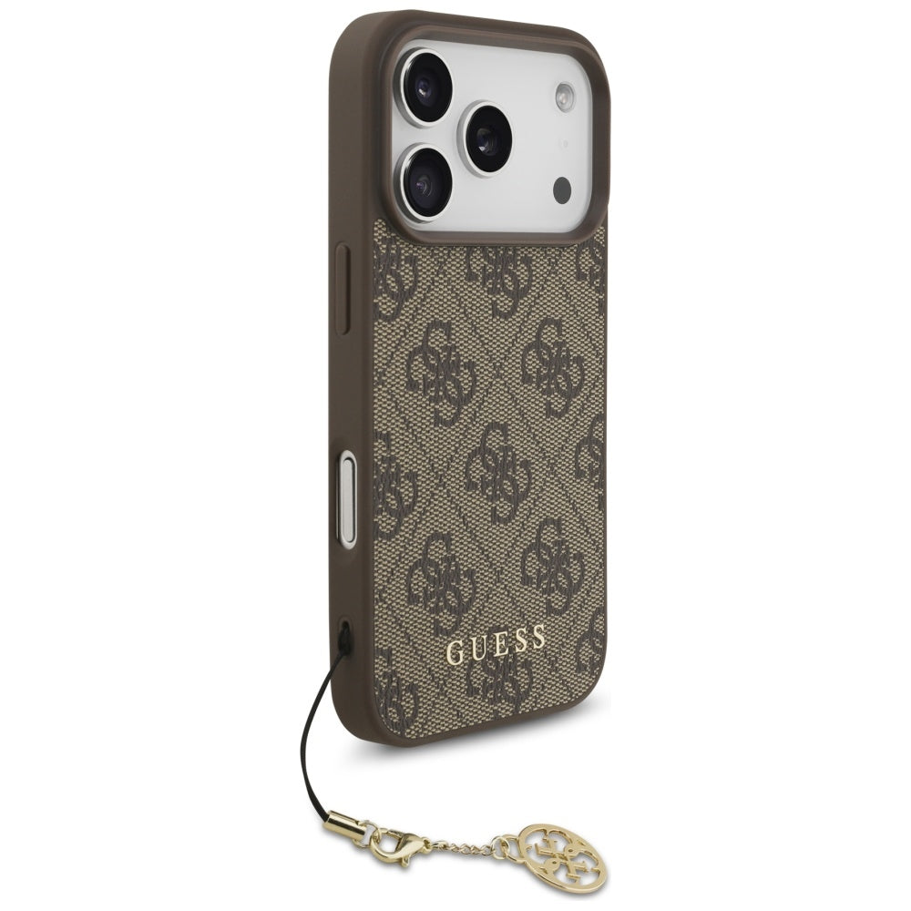 MagSafe Case for Apple iPhone 17 Pro Max, Guess, 4G Charm Cradle, Brown