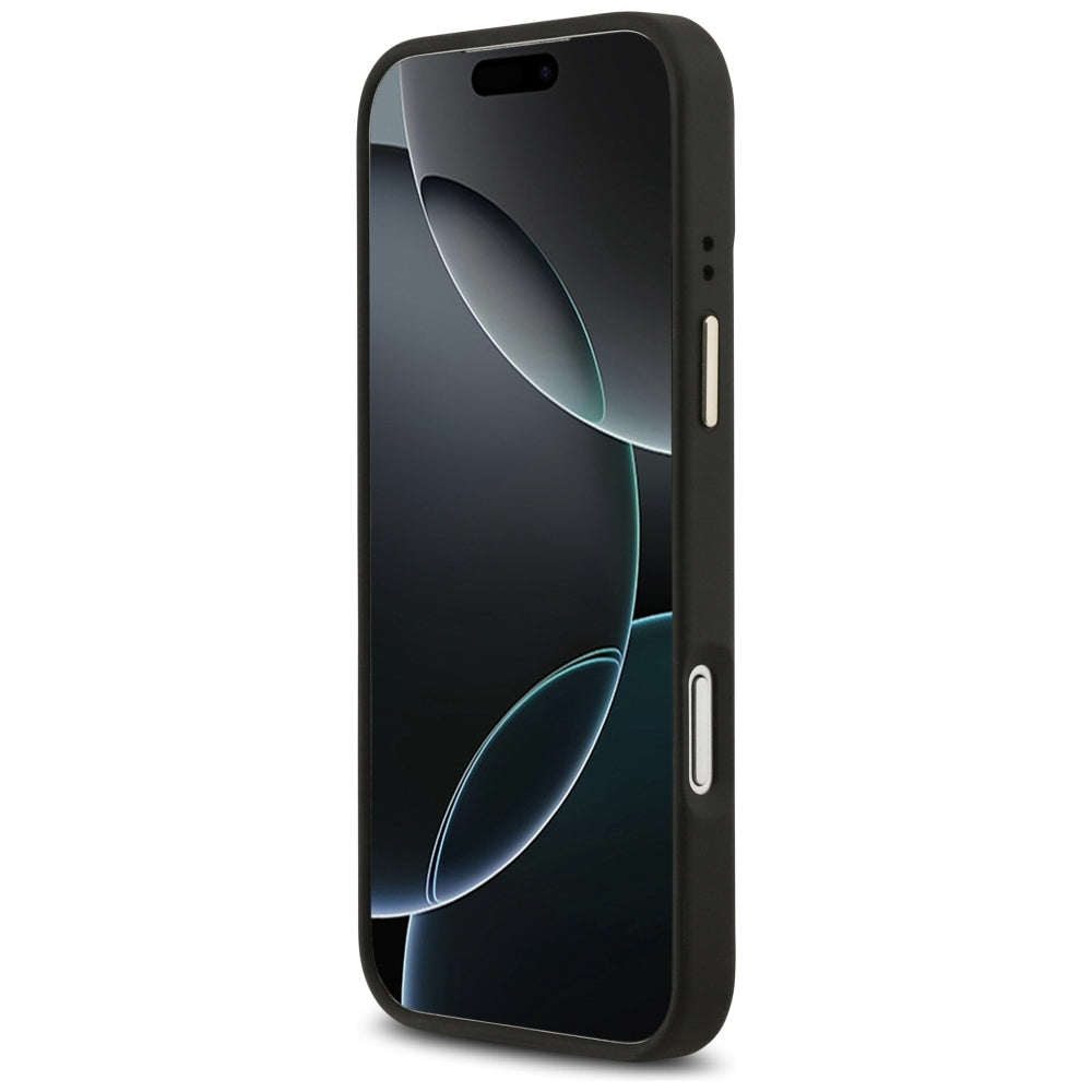 MagSafe Case for Apple iPhone 17 Pro Max, Guess, 4G Logo Plate, Black