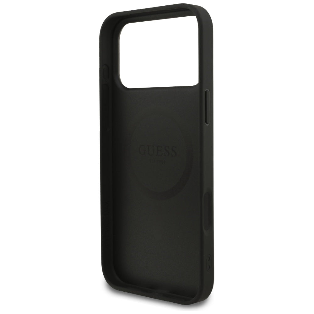 MagSafe Case for Apple iPhone 17 Pro Max, Guess, 4G Small and Classic Logo, Black