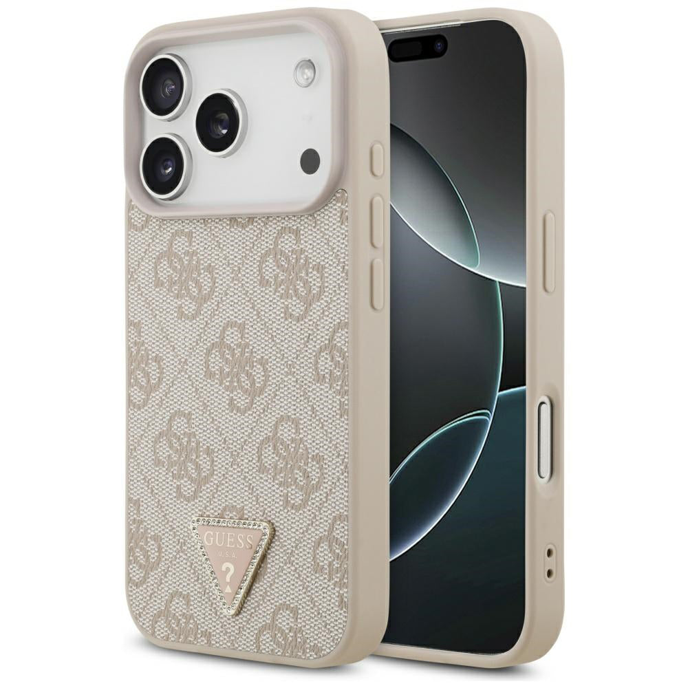 MagSafe Case for Apple iPhone 17 Pro Max, Guess, 4G Triangle Strass, Pink