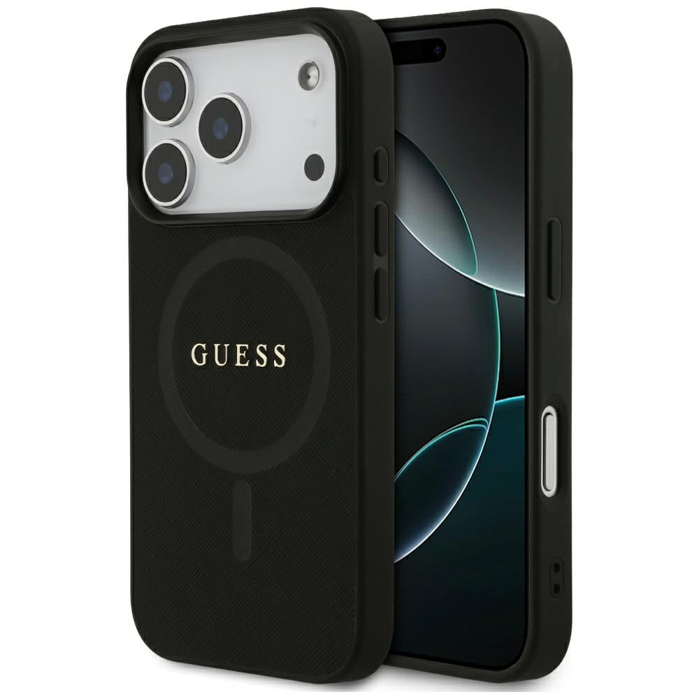 MagSafe Case for Apple iPhone 17 Pro Max, Guess, Saffiano Classic Logo, Black