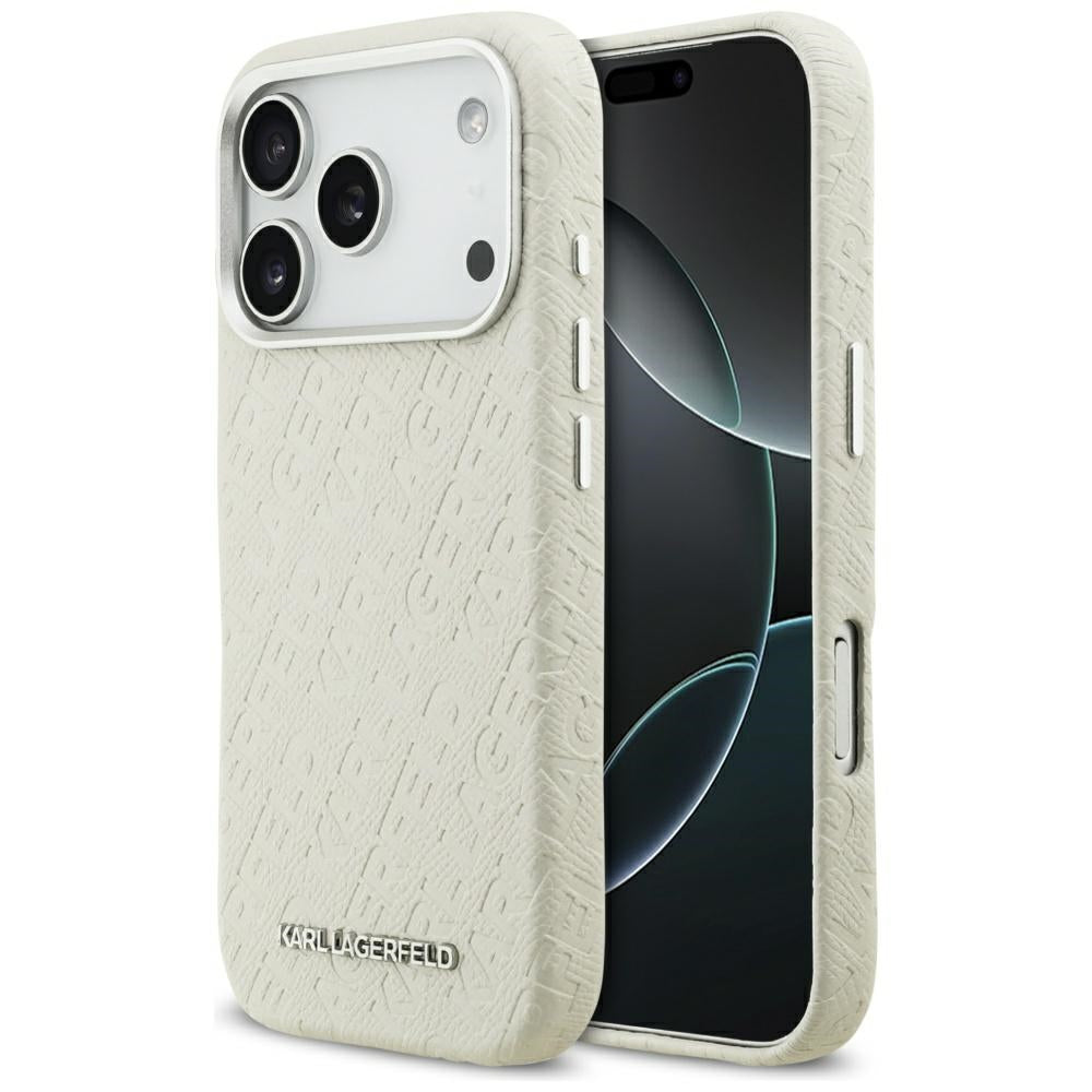 MagSafe Case for Apple iPhone 17 Pro Max, Karl Lagerfeld, FW Stamped Karl, Beige