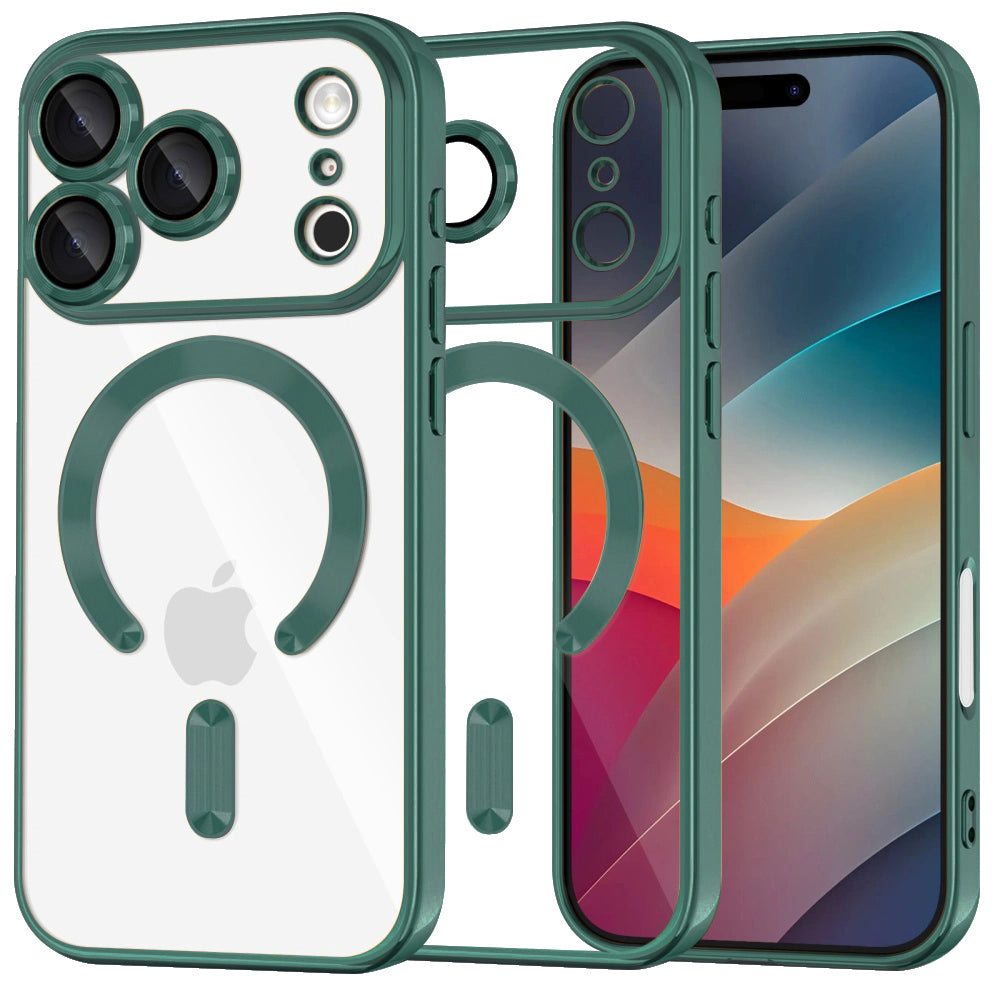 MagSafe Case for Apple iPhone 17 Pro Max, Techsuit, Luxury Crystal, Dark Green