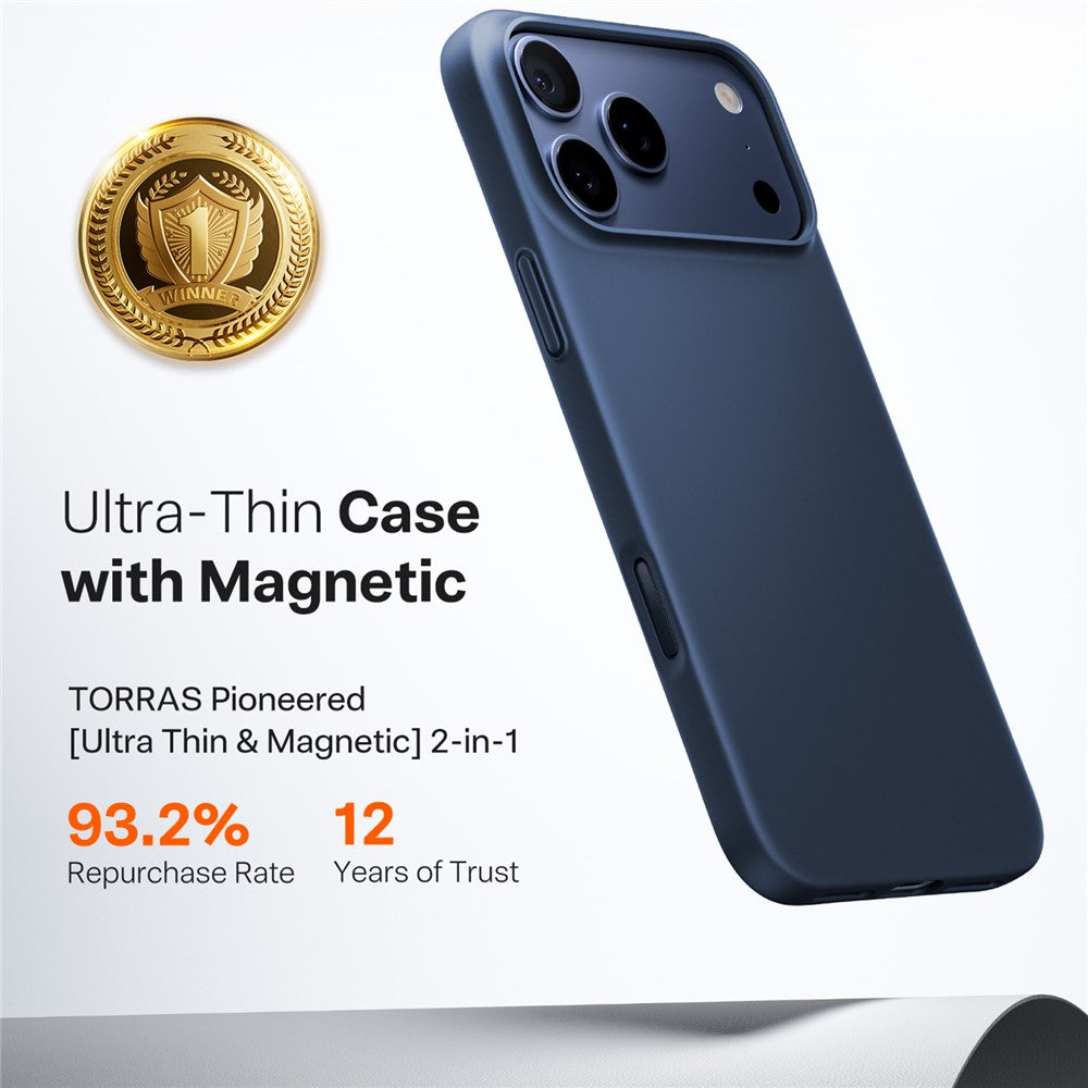 MagSafe Case for Apple iPhone 17 Pro Max, Torras, SlimFit, Navy Blue
