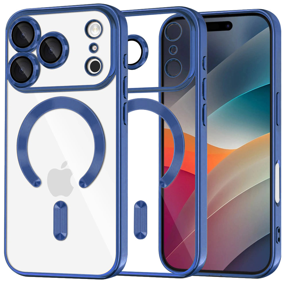 MagSafe Case for Apple iPhone 17 Pro, Techsuit, Luxury Crystal, Dark Blue