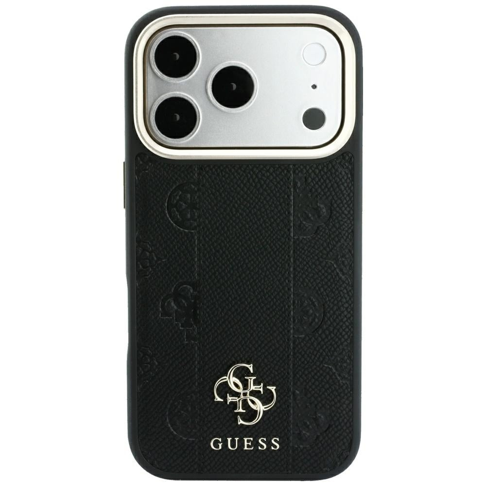 MagSafe Case for Apple iPhone 18 Pro / 17 Pro, Guess, Stripe Peony 4G, Black