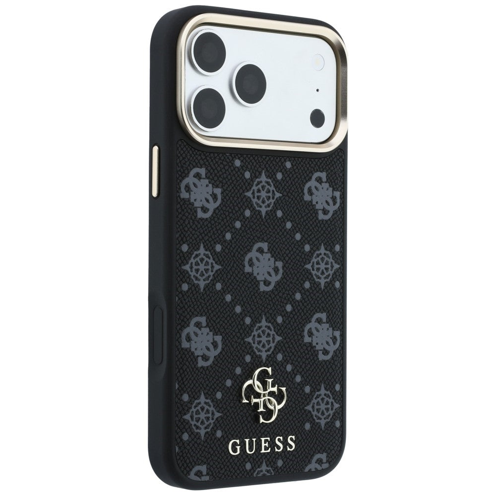 MagSafe Case for Apple iPhone 18 Pro Max / 17 Pro Max, Guess, Peony 4G Small Logo, Black