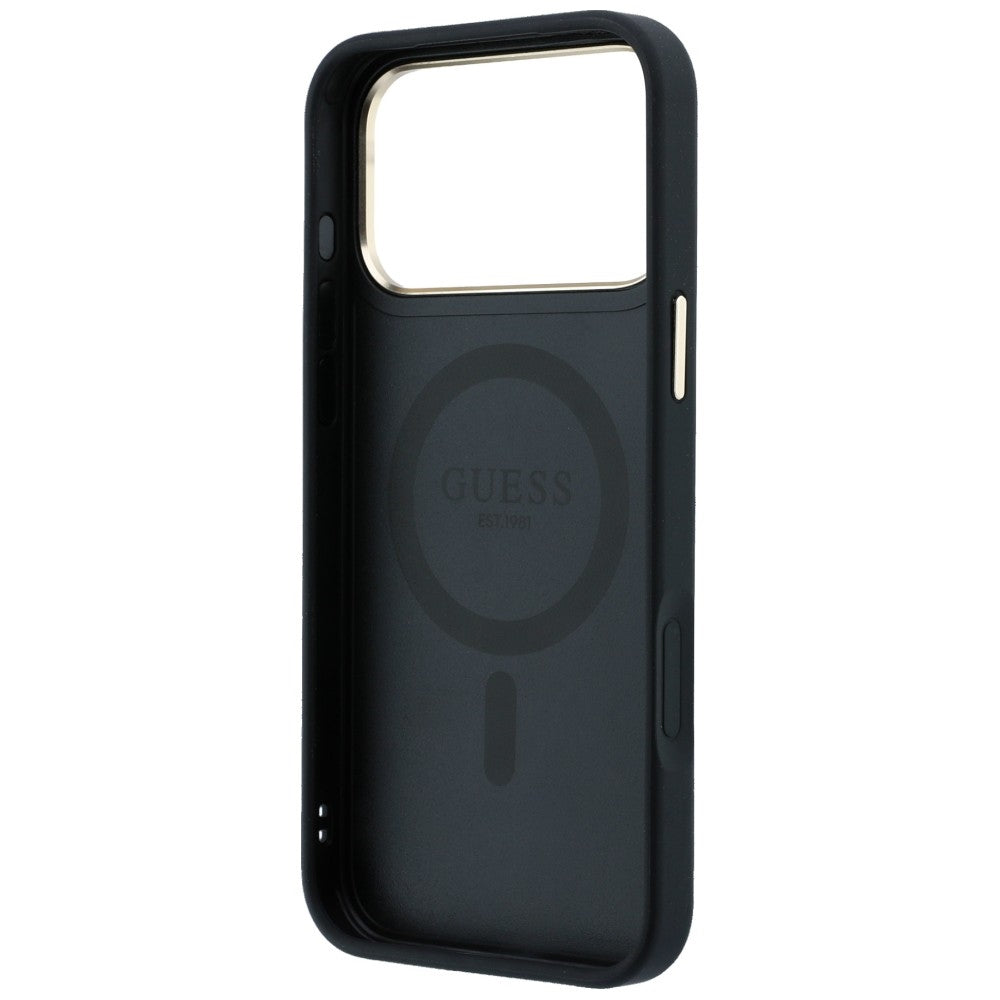 MagSafe Case for Apple iPhone 18 Pro Max / 17 Pro Max, Guess, Ring Stand Classic Logo, Black