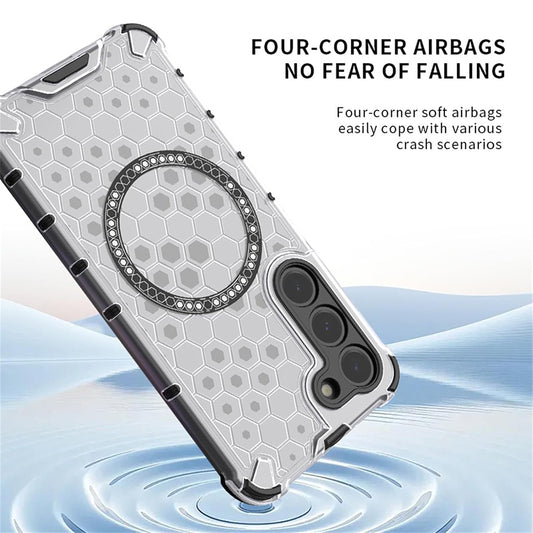 MagSafe Case for Honor X9c / Magic7 Lite, Techsuit, HoneyComb Shield, White
