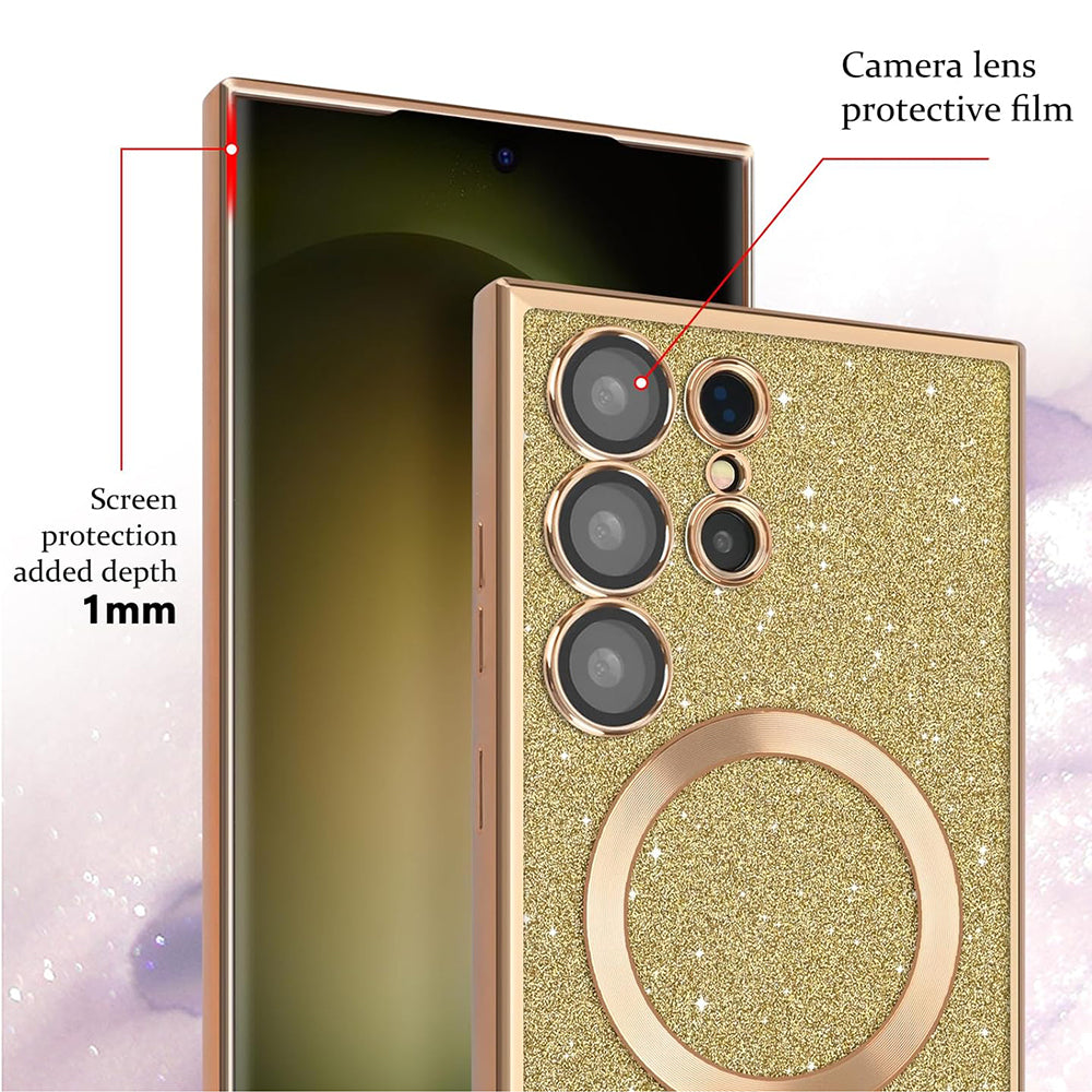 MagSafe Case for Samsung Galaxy A17 4G / A17 5G, Techsuit, Luxury Glitter, Light Green