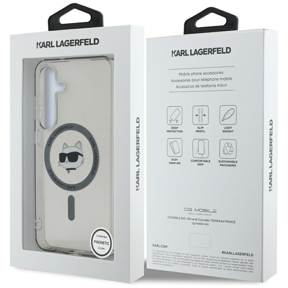 MagSafe Case for Samsung Galaxy S25+ S936, Karl Lagerfeld, IML Choupette's Head, Black
