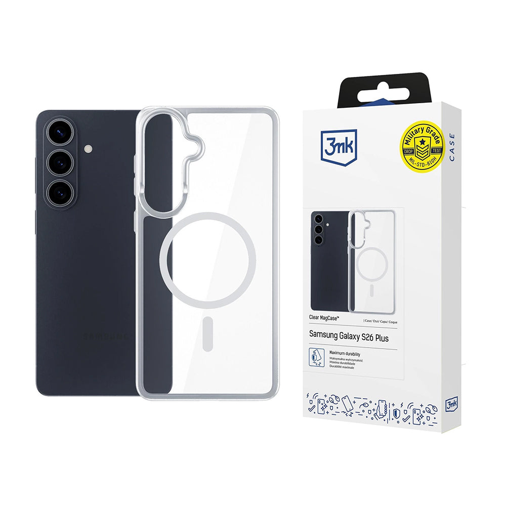 MagSafe Case for Samsung Galaxy S26 S942, 3MK, Armor MagCase, Transparent