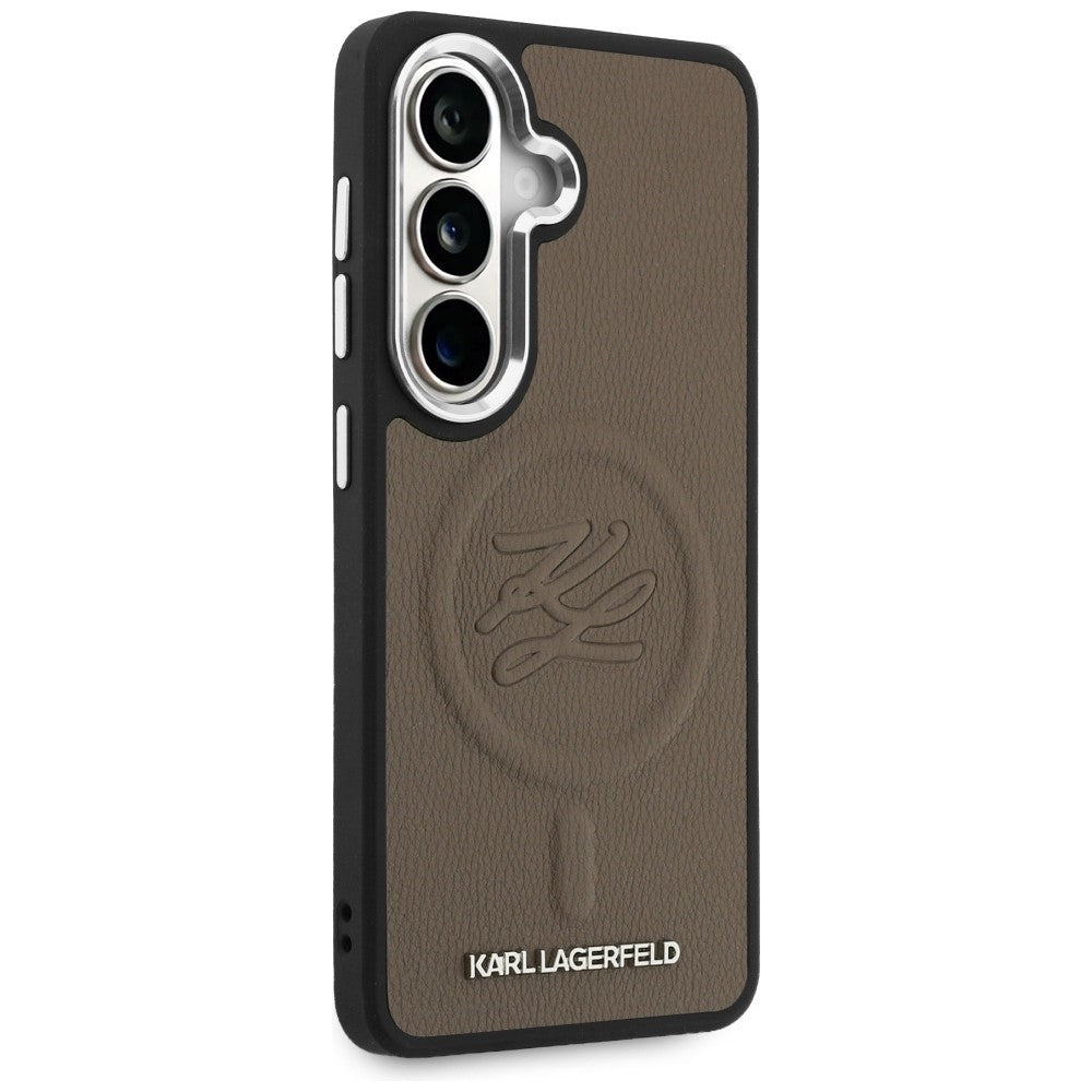 MagSafe Case for Samsung Galaxy S26 Plus S947, Karl Lagerfeld, Initial Logo Debossed, Brown