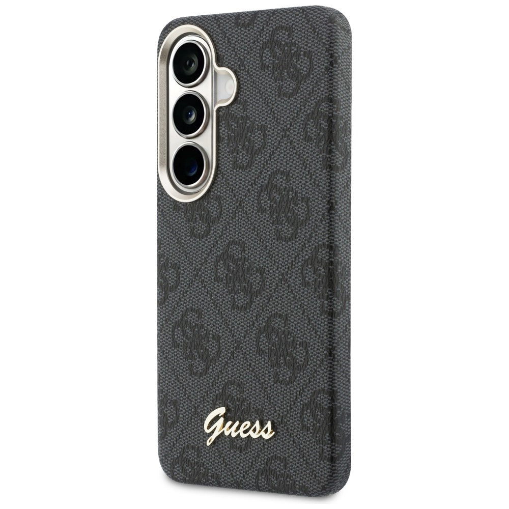 MagSafe Case for Samsung Galaxy S26 S942, Guess, 4G Script Logo, Black